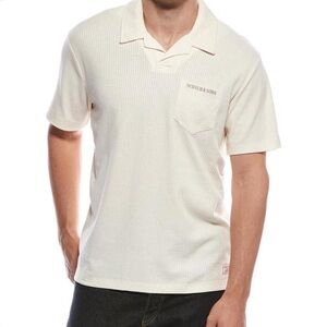 Scotch & Soda Men's Cream Short-Sleeve Camp Collar Polo